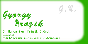 gyorgy mrazik business card