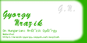 gyorgy mrazik business card